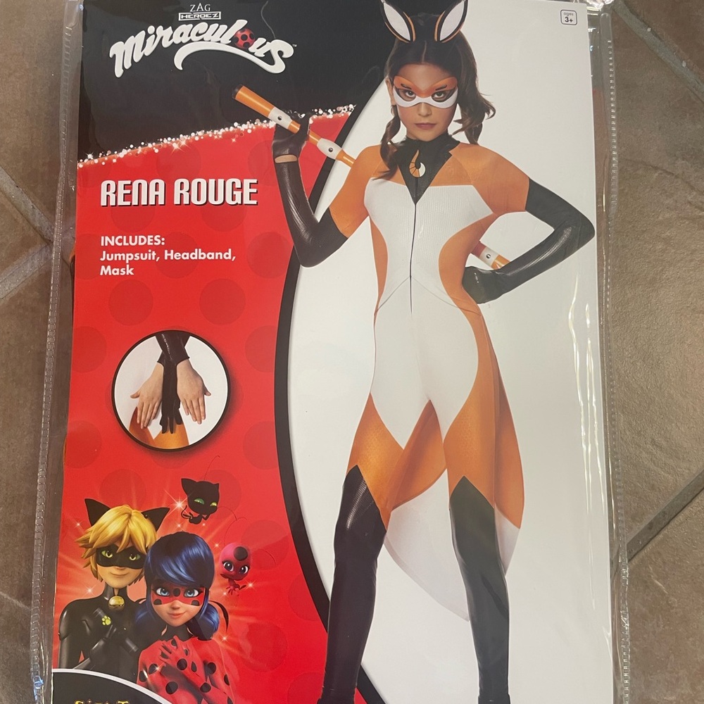 Kids Rena Rouge Superhero Costume - Orange, Black, White